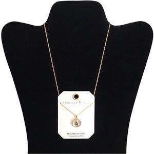 18 K Gold Dipped Mother of Pearl Amanda Blu Gold Necklace